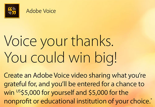 Adobe Voice Sweepstakes