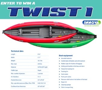 Win an Inflatable Innova TWIST 1 Kayak