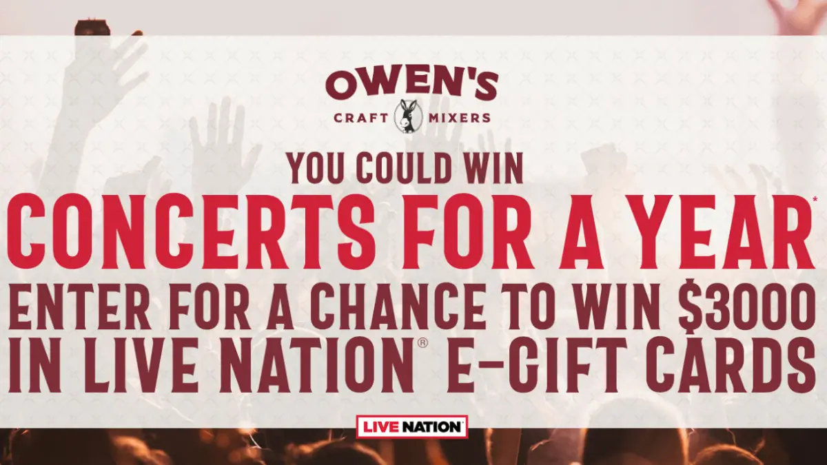 Owen’s Mixers Concerts For A Year 2024 Sweepstakes