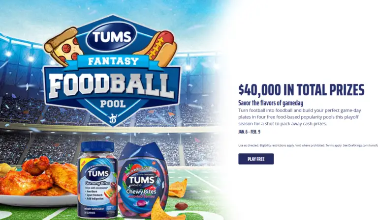 Win Cash from TUMS & Draft Kings